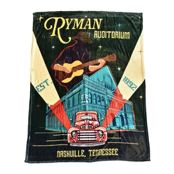 Ryman Other - New Ryman Auditorium Throw Blanket Plush Gift Grand Ole Opry Nashville Concert